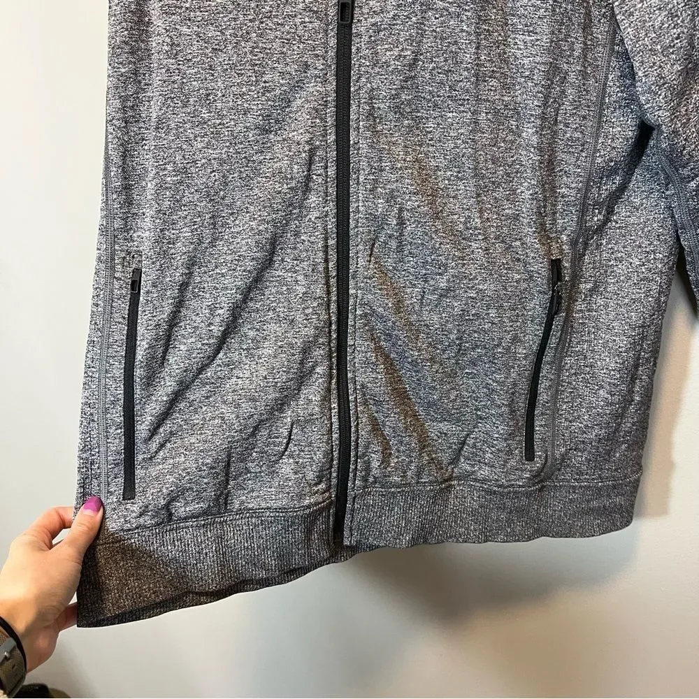Lululemon Engineered‎ Warmth Jacket Gray Merino Wool Blend Full Zip Up XL